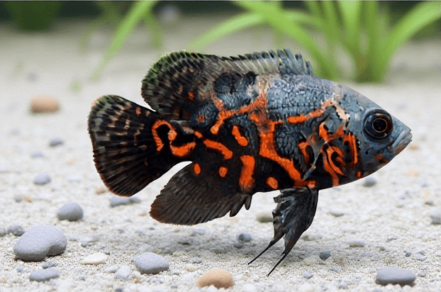 Ikan Hias Oscar Batik Hitam